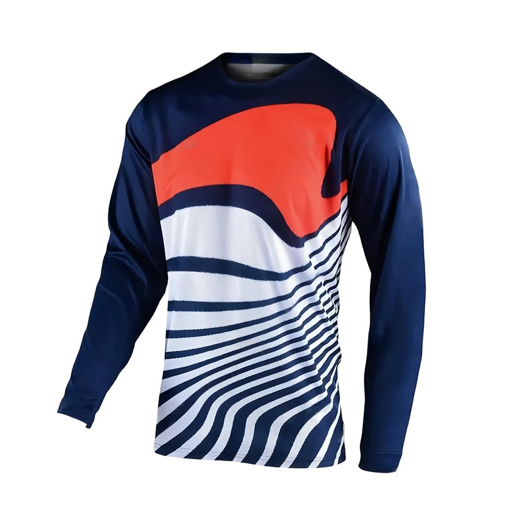 CGJSY Men's Cycling Jersey, Men's Long Sleeve Mountain Bike Jersey Downhill, Bicycle Cycling Tops Quick Dry Breathable(Red,Small)