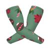 Woyaba pretty christmas candy cane with flower christmas candy compression arm sleeves,farslemers defense gardening sleeves sun protection arm sleeves for men women adult view 1