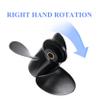 WINGOGO 369B64518-1 7.8 X 9 Pitch RH 3 Blade 12 Spline Tooth Outboard Boat Propeller Replacement for Tohatsu 4-6 HP MFS4/5S/6S M5B Aluminum Prop with Hub Kit view 3