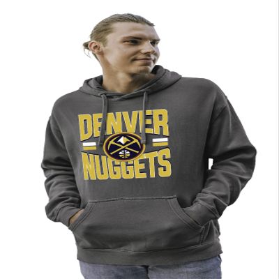 Blue 84 Denver Nuggets NBA Officially Licensed Hooded Sweatshirt Ringspun Bold Black, X-Large