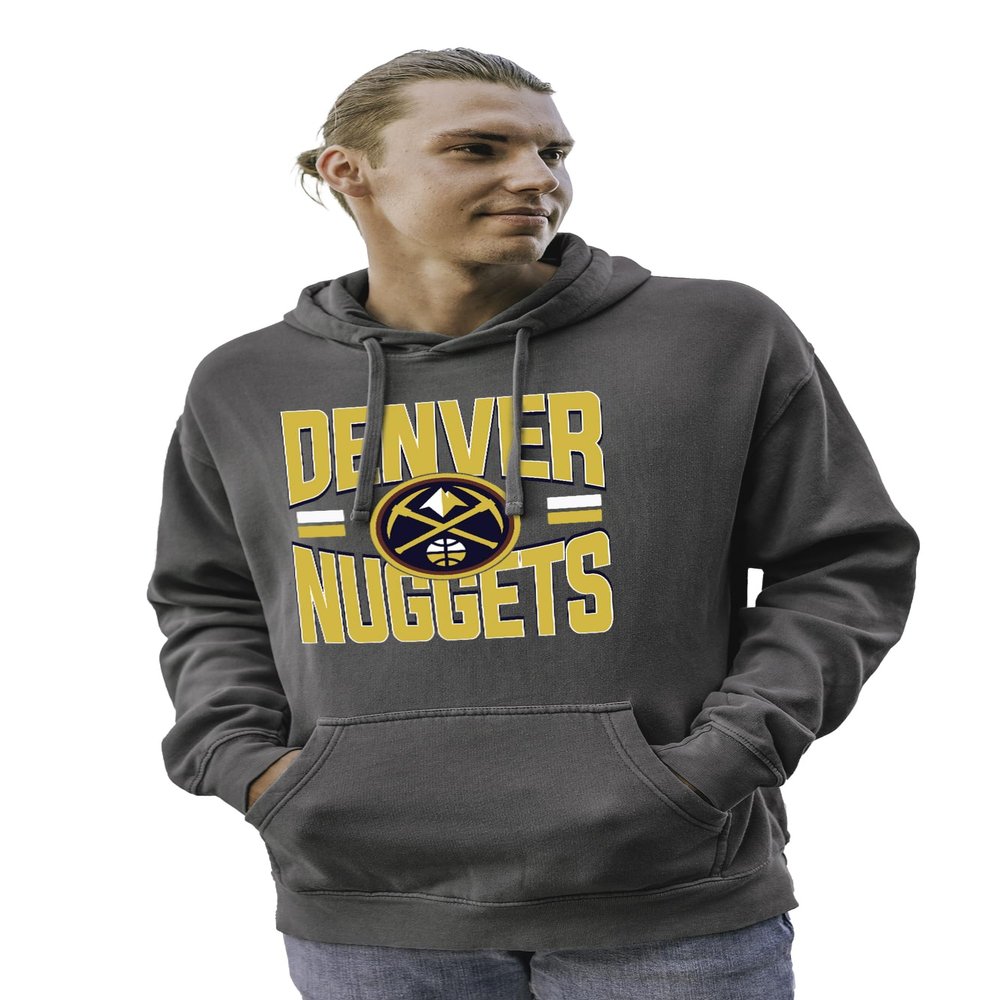 Blue 84 Denver Nuggets NBA Officially Licensed Hooded Sweatshirt Ringspun Bold Black, X-Large