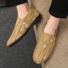 TAYGUM Mens Loafers Shoe Round Toe Faux Leather Loafer Shoes Lightweight Slip Resistant Flexible Outdoor Wedding Slip-on(Khaki,10) view 4