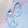 Ballet Shoes for Girls, Toddler Kids Satin Dance Practice Slippers Split Soft Princess Dress Shoes for Little Girls (Blue, 11 Little Child) view 3