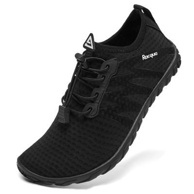 Racqua Womens Water Shoes Mens Quick Dry Barefoot Swim Shoes Lightweight Sports Beach Surfing Kayaking Aqua Shoes Black 13 Women/12 Men