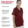 GUOER Scrub Top Unisex V-Neck Top Scrubs with 5 Pockets Wine-XS view 3