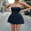 Eilova Orityle Women's Strapless Tube Mini Dress A Line Bodycon Short Dress Formal Elegant Evening Party Homecoming Prom Dresses Black view 2
