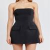 Eilova Orityle Women's Strapless Tube Mini Dress A Line Bodycon Short Dress Formal Elegant Evening Party Homecoming Prom Dresses Black view 3