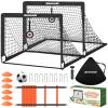 Bearwill Soccer Goal, Kids Soccer Goals for Backyard Set of 2, 4x3ft Portable Soccer Goal Pop Up Soccer Net, Kids Soccer Net for Backyard Training Equipment with Soccer Ball, Ladder, Cones, Targets view 1