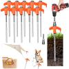 12 Pack 8" Screw in Tent Stakes Heavy Duty- Ground Anchors Screw- Tent Pegs Camping Stakes- Hex Pegs Drillable Tent Stakes and Hexagon Head Drive and Storage Box (Orange) view 1