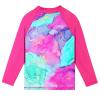 TFJH E 2PCS Girls Bathing Suits Long Sleeve Rash Guard Sets UPF 50+ Swimsuits HotPink Marble 104/110 view 3