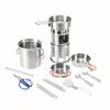 10Pcs Camping Cookware Mess Kit Portable Stainless Steel Folding Wood Stove Pot Pan Set Bowls Spoon Tableware Cooking Set view 1