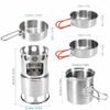 10Pcs Camping Cookware Mess Kit Portable Stainless Steel Folding Wood Stove Pot Pan Set Bowls Spoon Tableware Cooking Set view 2