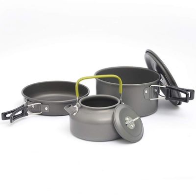 Camping Backpack Tableware Outdoor Cookware Pot Picnic Canteen Survival Hiking Military Boiler Frying Teapot Set Kettle yubin1993