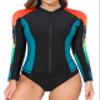 ATTRACO Women Rashguard Swimwear UPF 50+ Long Sleeve Rash Jacket Shirt Water Shirts M