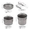 Camping Titanium Cookware Set 1000ml 750ml Pot Pan Spoon Set for Outdoor Camping Hiking Backpacking Picnic Cooking Equipment view 2