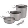 Camping Titanium Cookware Set 1000ml 750ml Pot Pan Spoon Set for Outdoor Camping Hiking Backpacking Picnic Cooking Equipment view 4