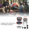 Camping Cookware Portable Pot Pan Cup Teaport Set Folding Outdoor Cooking Set Hiking Picnic Tableware Tool Travel Equipment (Color : B) (B) view 3