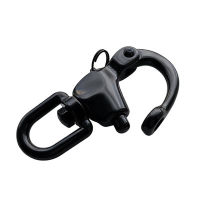 QualiTime Large Swivel Eye Snap Shackle - 316 Stainless Steel Quick Release Snap Shackle for Sailing, Rigging, SCBA Mask Clip, Spinnaker Halyard Snap Shackle, 124mm(4.88"), Black