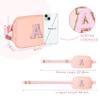 COSHAYSOO Pink Belt Bag Fanny Pack Crossbody Travel Essential Stuff Trendy Birthday Easter Gifts for 4 5 6 7 8 9 10 11 12 Year Old Little Big Girls Monogrammed Cute Presents Initial Letter A view 3