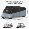 KEMIMOTO Golf Cart Cover 8 Seater, Universal 600D Heavy Duty Golf Cart Rain Cover with Storage Bag Compatible with EZGO Club Car 6+2/8 Passenger, Gray view 2