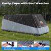 KEMIMOTO Golf Cart Cover 8 Seater, Universal 600D Heavy Duty Golf Cart Rain Cover with Storage Bag Compatible with EZGO Club Car 6+2/8 Passenger, Gray view 4