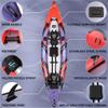 Angler 14'6" Inflatable Fishing Kayak with Drop Stitch Floor 2-3 Person Adult Blow up Kayaks Foldable Pedal Boat Canoe, Red view 3