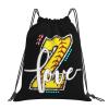 Braytow Initials Drawstring Backpack Black Cinch Bags Foldable Sports Gym Sackpack For Men Women (Softball Letter Z)