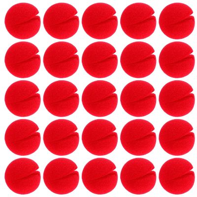 AHQiZFX 25 Pcs Red Clown Noses Cosplay Noses Foam Circus Noses for Halloween Christmas Carnival Circus Party Costume Cosplay Decorations 2"x2"