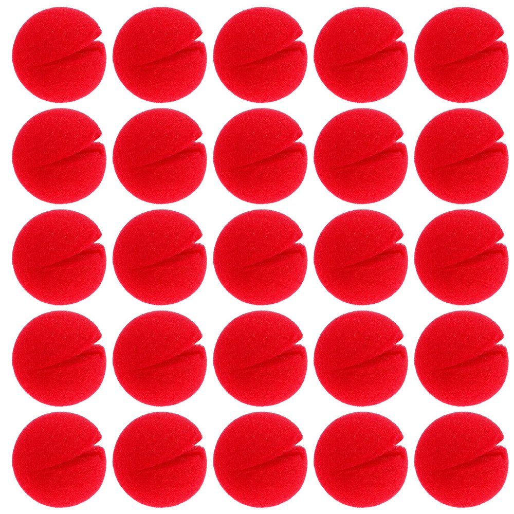 AHQiZFX 25 Pcs Red Clown Noses Cosplay Noses Foam Circus Noses for Halloween Christmas Carnival Circus Party Costume Cosplay Decorations 2"x2"
