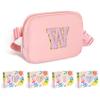 COSHAYSOO Pink Fanny Pack for Girls Purse Crossbody Belt Bag with Initials, Personalized 6 7 8 9 10 11 12 Year Old Teen Girl Birthday Gift Ideas Christmas Gifts Preteen Tween Trendy Stuff Letter W view 1