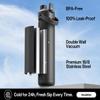 POWCAN 26 oz Insulated Water Bottle with 2-in-1 Straw and Spout Lid, Keep Cold 24H, Leak-Proof, Fits in Car Cup Holder, Stainless Steel Water Bottle for Sports, Travel, and School (Dark Knight) view 2
