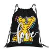 Braytow Initials Drawstring Backpack Black Cinch Bags Foldable Sports Gym Sackpack For Men Women (Softball Letter X)