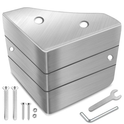 Upgraded Pontoon Boat Corner Caps for Pontoon Boat Deck Corner Protection, Stainless Steel Pontoon Corner Caps are Available for 90 Right Angles and Rounded Corners, 3.07X3.07X3.07 In, 4 Pack