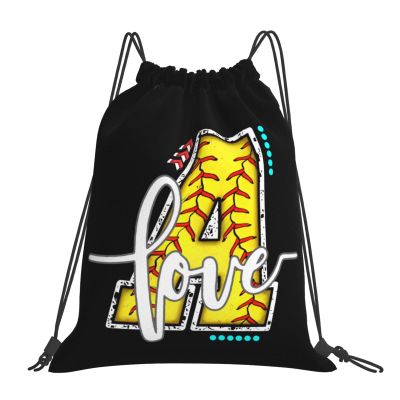 Braytow Initials Drawstring Backpack Black Cinch Bags Foldable Sports Gym Sackpack For Men Women (Softball Letter A)