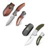 Zingbee 3.35" Damascus Pocket Knife with Sheath & 3.7" 14C28N Blade Folding Knife view 1