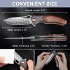 Zingbee 3.35" Damascus Pocket Knife with Sheath & 3.7" 14C28N Blade Folding Knife view 2