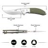 Zingbee 3.35" Damascus Pocket Knife with Sheath & 3.7" 14C28N Blade Folding Knife view 3