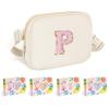 COSHAYSOO Ivory Belt Bag Fanny Pack Crossbody for 6-8 8-10 10-12 Year Old Girls, Valentines Easter Birthday Gifts Personalized Initial Letter P view 1