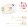 COSHAYSOO Ivory Belt Bag Fanny Pack Crossbody for 6-8 8-10 10-12 Year Old Girls, Valentines Easter Birthday Gifts Personalized Initial Letter P view 3