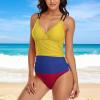 Adugen Origei One-Piece Swimsuit Women Colombia Flag Sexy Bathing Suits Beach Bikini 2XL view 2