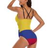 Adugen Origei One-Piece Swimsuit Women Colombia Flag Sexy Bathing Suits Beach Bikini 2XL view 3