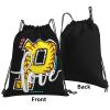 Braytow Initials Drawstring Backpack Black Cinch Bags Foldable Sports Gym Sackpack For Men Women (Softball Letter P) view 2