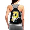 Braytow Initials Drawstring Backpack Black Cinch Bags Foldable Sports Gym Sackpack For Men Women (Softball Letter P) view 3