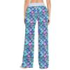ALAZA Mermaid Blue Fish Scales Women's Comfy Pajama Pants Sleepwear Wide Leg Drawstring Bottoms S view 4