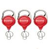 Booms Fishing RG1 Fly Fishing Zinger Retractor, 3pcs Red Retractable Keychain view 1