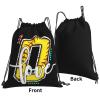 Braytow Initials Drawstring Backpack Black Cinch Bags Foldable Sports Gym Sackpack For Men Women (Softball Letter O) view 2