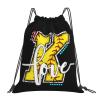 Braytow Initials Drawstring Backpack Black Cinch Bags Foldable Sports Gym Sackpack For Men Women (Softball Letter K) view 1