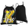 Braytow Initials Drawstring Backpack Black Cinch Bags Foldable Sports Gym Sackpack For Men Women (Softball Letter K) view 2