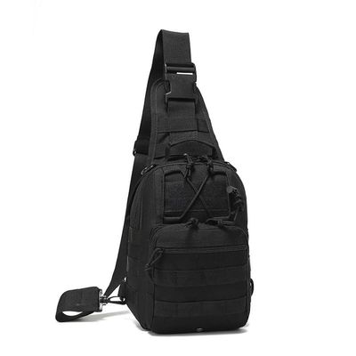 Tactical Sling Shoulder Backpack for Men, Outdoor MOLLE Military Chest Bag EDC Crossbody Bag Small Sports Backpack (Black)