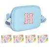 COSHAYSOO Crossbody Belt Bag Blue Fanny Pack for Girls Personalized 6 7 8 9 10 11 12 Year Old Teen Girl Birthday Gifts for Daughter Sister Preteen Trendy Stuff Travel Essentials Initial Letter H view 1